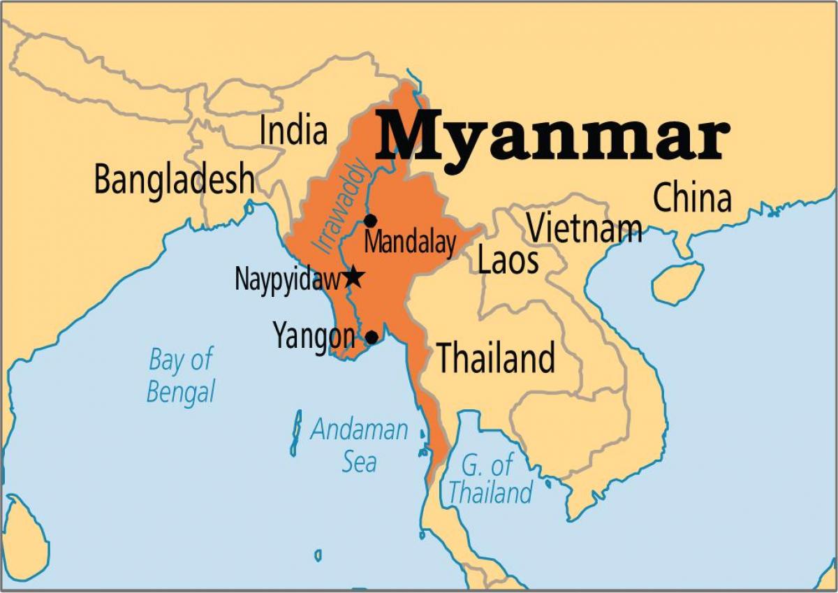 dünya haritası Myanmar konumu 