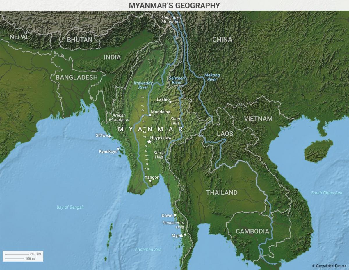 Burma coğrafya haritası