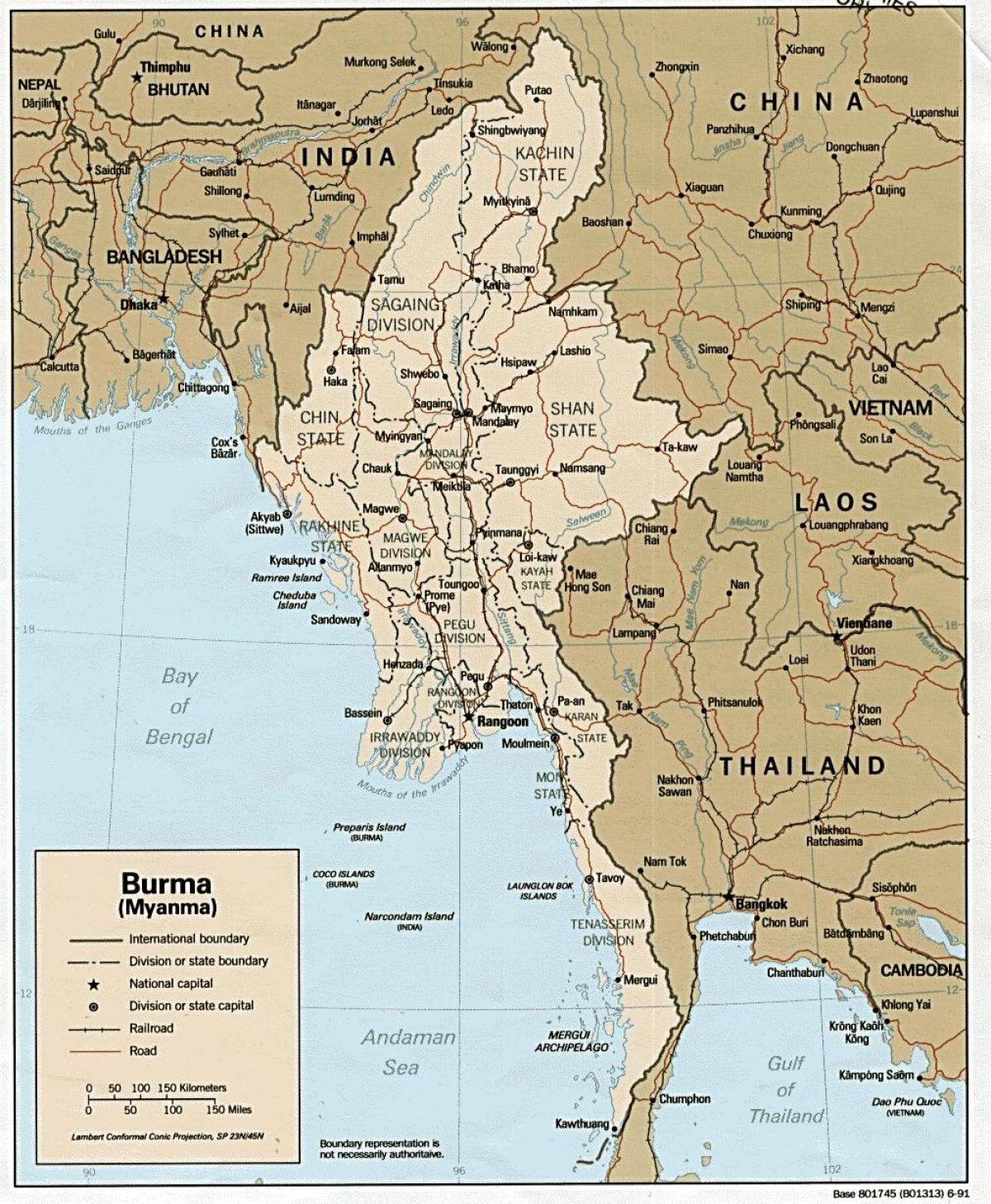 Myanmar haritası hd