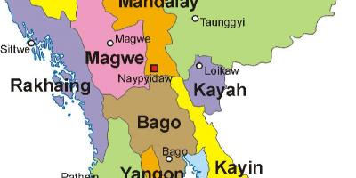 Myanmar haritası fotoğraf