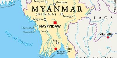 Ülkenin harita Myanmar 